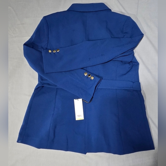 NWT Calvin Klein Blue Belted Blazer Jacket Women’s Size 14 Workwear Career‎ - Picture 14 of 14